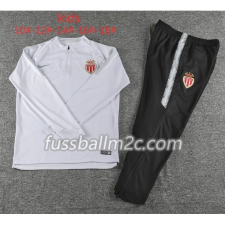 AS Monaco Kinder Sweatshirts Anzüge Weiß 2018-2019 AS Monaco Kinder Sweatshirts Anzüge Weiß 2018-2019